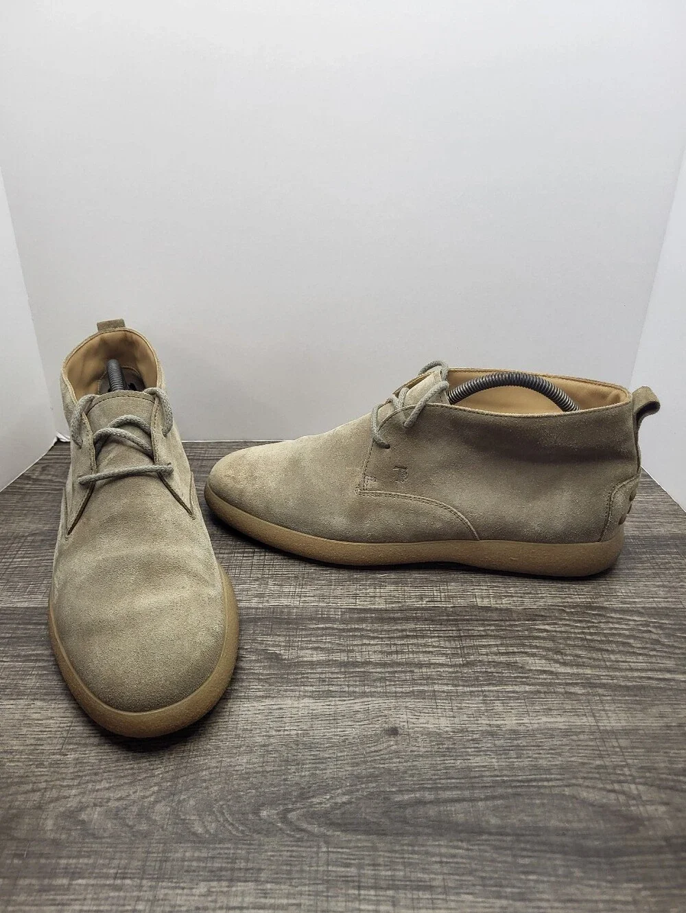 Tods Mens Tan Suede Chukka Boots Desert Lace Up Made in Italy Size 9Uk 10 Us